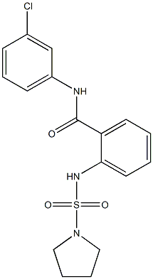 N-(3-chlorophenyl)-2-(pyrrolidin-1-ylsulfonylamino)benzamide 구조식 이미지