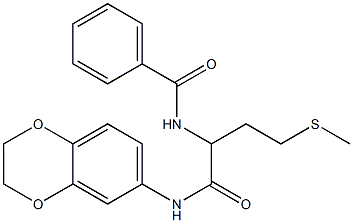 N-[1-(2,3-dihydro-1,4-benzodioxin-6-ylamino)-4-methylsulfanyl-1-oxobutan-2-yl]benzamide 구조식 이미지