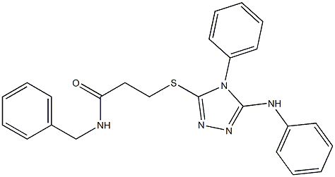 3-[(5-anilino-4-phenyl-1,2,4-triazol-3-yl)sulfanyl]-N-benzylpropanamide 구조식 이미지