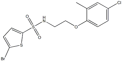 5-bromo-N-[2-(4-chloro-2-methylphenoxy)ethyl]thiophene-2-sulfonamide Structure