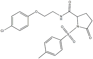 N-[2-(4-chlorophenoxy)ethyl]-1-(4-methylphenyl)sulfonyl-5-oxopyrrolidine-2-carboxamide 구조식 이미지