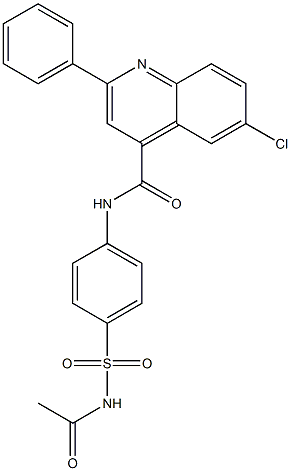 N-[4-(acetylsulfamoyl)phenyl]-6-chloro-2-phenylquinoline-4-carboxamide Structure