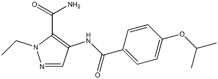 2-ethyl-4-[(4-propan-2-yloxybenzoyl)amino]pyrazole-3-carboxamide Structure