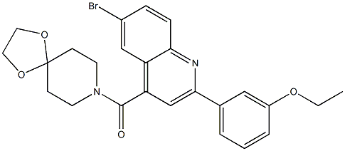 [6-bromo-2-(3-ethoxyphenyl)quinolin-4-yl]-(1,4-dioxa-8-azaspiro[4.5]decan-8-yl)methanone 구조식 이미지