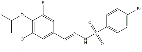 4-bromo-N-[(E)-(3-bromo-5-methoxy-4-propan-2-yloxyphenyl)methylideneamino]benzenesulfonamide 구조식 이미지