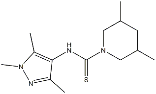 3,5-dimethyl-N-(1,3,5-trimethylpyrazol-4-yl)piperidine-1-carbothioamide 구조식 이미지