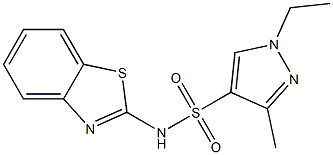 N-(1,3-benzothiazol-2-yl)-1-ethyl-3-methylpyrazole-4-sulfonamide Structure