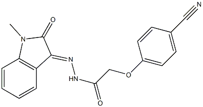 2-(4-cyanophenoxy)-N-[(E)-(1-methyl-2-oxoindol-3-ylidene)amino]acetamide 구조식 이미지