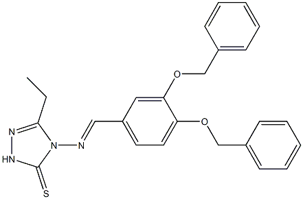 4-[(E)-[3,4-bis(phenylmethoxy)phenyl]methylideneamino]-3-ethyl-1H-1,2,4-triazole-5-thione Structure