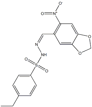 4-ethyl-N-[(Z)-(6-nitro-1,3-benzodioxol-5-yl)methylideneamino]benzenesulfonamide 구조식 이미지