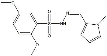 2,5-dimethoxy-N-[(Z)-(1-methylpyrrol-2-yl)methylideneamino]benzenesulfonamide Structure