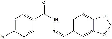 N-[(Z)-1,3-benzodioxol-5-ylmethylideneamino]-4-bromobenzamide Structure