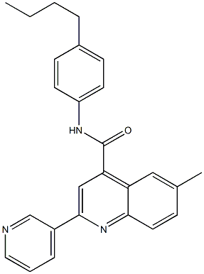 N-(4-butylphenyl)-6-methyl-2-pyridin-3-ylquinoline-4-carboxamide 구조식 이미지