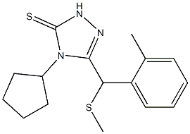 4-cyclopentyl-3-[(2-methylphenyl)methylsulfanylmethyl]-1H-1,2,4-triazole-5-thione Structure