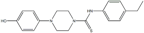 N-(4-ethylphenyl)-4-(4-hydroxyphenyl)piperazine-1-carbothioamide 구조식 이미지