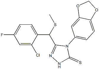 4-(1,3-benzodioxol-5-yl)-3-[(2-chloro-4-fluorophenyl)methylsulfanylmethyl]-1H-1,2,4-triazole-5-thione Structure