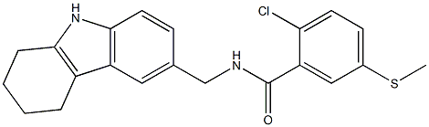 2-chloro-5-methylsulfanyl-N-(6,7,8,9-tetrahydro-5H-carbazol-3-ylmethyl)benzamide 구조식 이미지