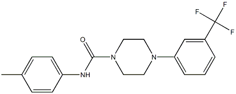 N-(4-methylphenyl)-4-[3-(trifluoromethyl)phenyl]piperazine-1-carboxamide 구조식 이미지