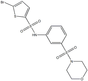 5-bromo-N-(3-morpholin-4-ylsulfonylphenyl)thiophene-2-sulfonamide Structure