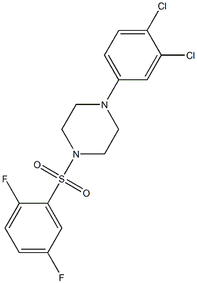 1-(3,4-dichlorophenyl)-4-(2,5-difluorophenyl)sulfonylpiperazine Structure