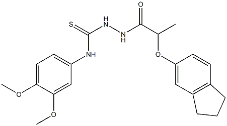 1-[2-(2,3-dihydro-1H-inden-5-yloxy)propanoylamino]-3-(3,4-dimethoxyphenyl)thiourea 구조식 이미지