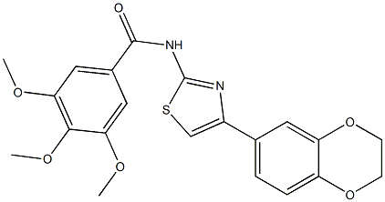 N-[4-(2,3-dihydro-1,4-benzodioxin-6-yl)-1,3-thiazol-2-yl]-3,4,5-trimethoxybenzamide Structure