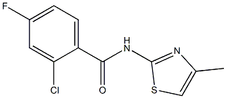 2-chloro-4-fluoro-N-(4-methyl-1,3-thiazol-2-yl)benzamide 구조식 이미지