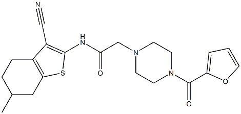 N-(3-cyano-6-methyl-4,5,6,7-tetrahydro-1-benzothiophen-2-yl)-2-[4-(furan-2-carbonyl)piperazin-1-yl]acetamide Structure