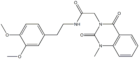 N-[2-(3,4-dimethoxyphenyl)ethyl]-2-(1-methyl-2,4-dioxoquinazolin-3-yl)acetamide 구조식 이미지