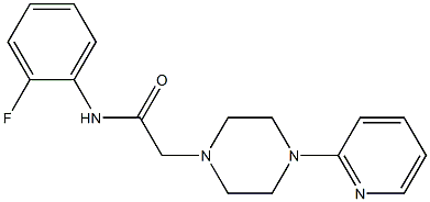 N-(2-fluorophenyl)-2-(4-pyridin-2-ylpiperazin-1-yl)acetamide 구조식 이미지