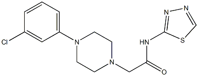 2-[4-(3-chlorophenyl)piperazin-1-yl]-N-(1,3,4-thiadiazol-2-yl)acetamide 구조식 이미지