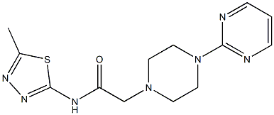 N-(5-methyl-1,3,4-thiadiazol-2-yl)-2-(4-pyrimidin-2-ylpiperazin-1-yl)acetamide Structure