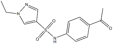 N-(4-acetylphenyl)-1-ethylpyrazole-4-sulfonamide 구조식 이미지