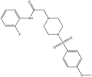 N-(2-fluorophenyl)-2-[4-(4-methoxyphenyl)sulfonylpiperazin-1-yl]acetamide 구조식 이미지