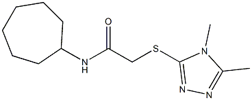 N-cycloheptyl-2-[(4,5-dimethyl-1,2,4-triazol-3-yl)sulfanyl]acetamide 구조식 이미지