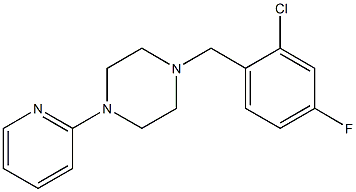 1-[(2-chloro-4-fluorophenyl)methyl]-4-pyridin-2-ylpiperazine 구조식 이미지