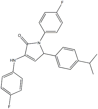 4-(4-fluoroanilino)-1-(4-fluorophenyl)-2-(4-propan-2-ylphenyl)-2H-pyrrol-5-one 구조식 이미지