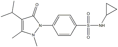 N-cyclopropyl-4-(2,3-dimethyl-5-oxo-4-propan-2-ylpyrazol-1-yl)benzenesulfonamide 구조식 이미지