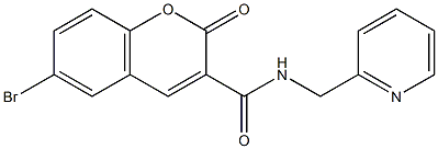 6-bromo-2-oxo-N-(pyridin-2-ylmethyl)chromene-3-carboxamide Structure