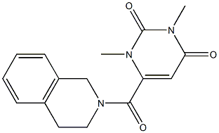 6-(3,4-dihydro-1H-isoquinoline-2-carbonyl)-1,3-dimethylpyrimidine-2,4-dione 구조식 이미지