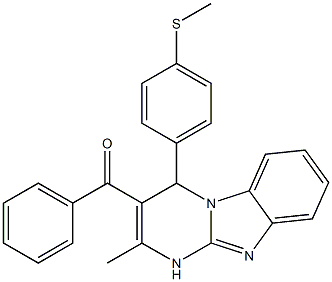 [2-methyl-4-(4-methylsulfanylphenyl)-1,4-dihydropyrimido[1,2-a]benzimidazol-3-yl]-phenylmethanone 구조식 이미지