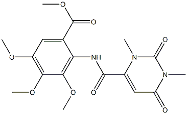 methyl 2-[(1,3-dimethyl-2,6-dioxopyrimidine-4-carbonyl)amino]-3,4,5-trimethoxybenzoate 구조식 이미지