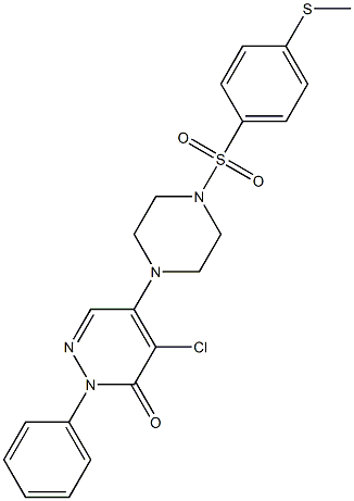 4-chloro-5-[4-(4-methylsulfanylphenyl)sulfonylpiperazin-1-yl]-2-phenylpyridazin-3-one 구조식 이미지