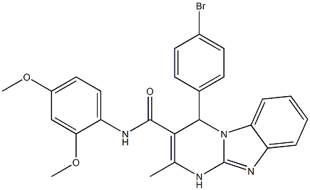 4-(4-bromophenyl)-N-(2,4-dimethoxyphenyl)-2-methyl-1,4-dihydropyrimido[1,2-a]benzimidazole-3-carboxamide 구조식 이미지