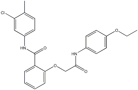 N-(3-chloro-4-methylphenyl)-2-[2-(4-ethoxyanilino)-2-oxoethoxy]benzamide 구조식 이미지