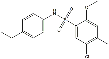 5-chloro-N-(4-ethylphenyl)-2-methoxy-4-methylbenzenesulfonamide 구조식 이미지