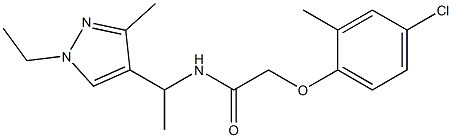 2-(4-chloro-2-methylphenoxy)-N-[1-(1-ethyl-3-methylpyrazol-4-yl)ethyl]acetamide 구조식 이미지