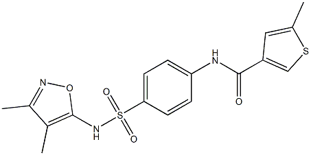 N-[4-[(3,4-dimethyl-1,2-oxazol-5-yl)sulfamoyl]phenyl]-5-methylthiophene-3-carboxamide 구조식 이미지