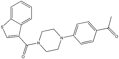 1-[4-[4-(1-benzothiophene-3-carbonyl)piperazin-1-yl]phenyl]ethanone 구조식 이미지