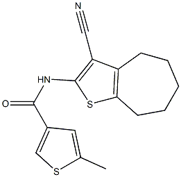 N-(3-cyano-5,6,7,8-tetrahydro-4H-cyclohepta[b]thiophen-2-yl)-5-methylthiophene-3-carboxamide Structure